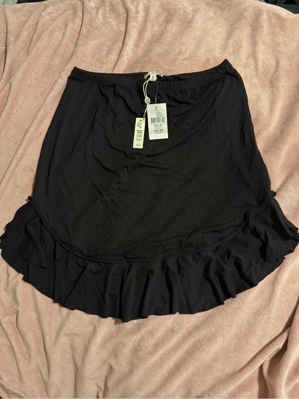 Max Studio- Women’s M Black Ruffle Hem Skirt - Classic Everyday Style NWT